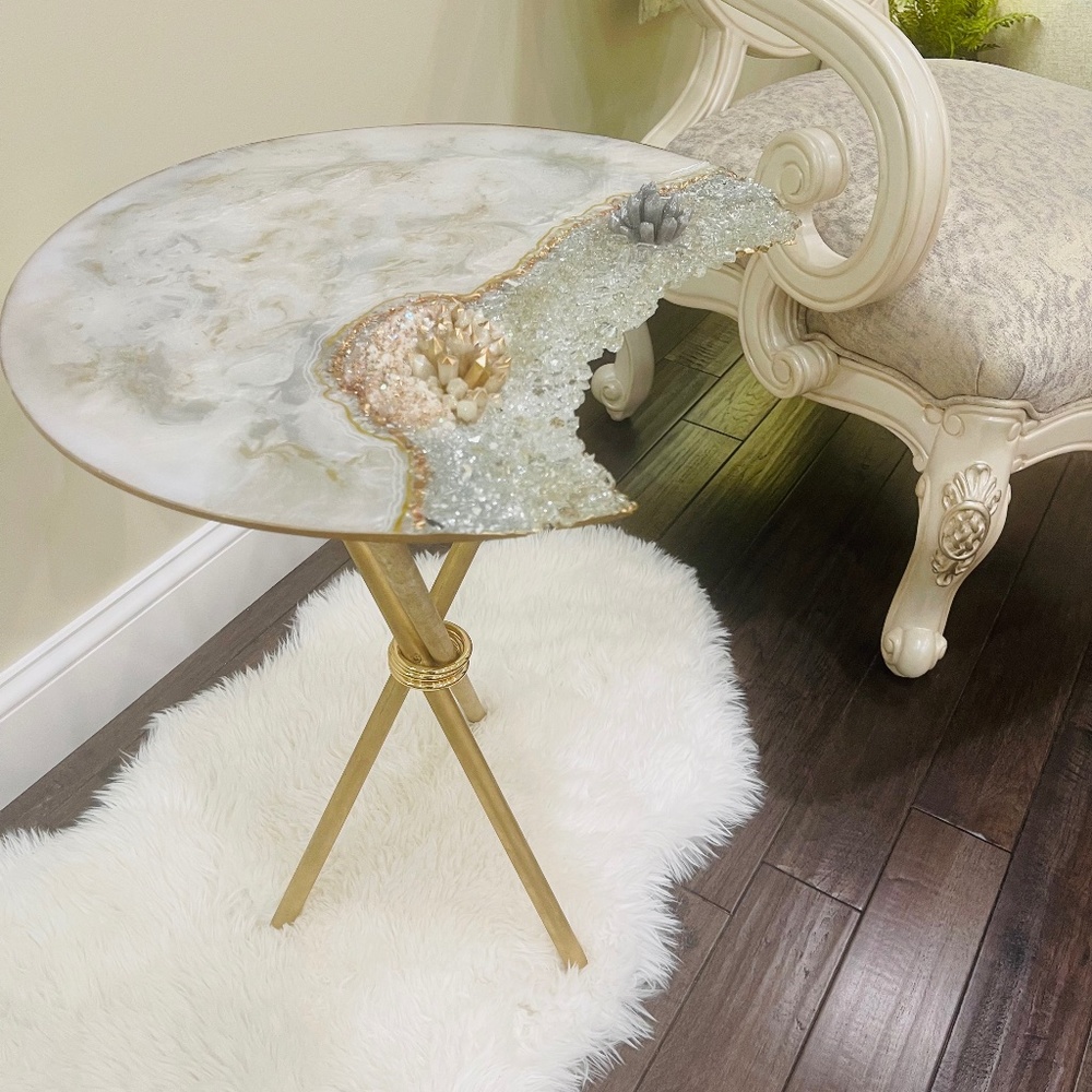 Geode resin table
